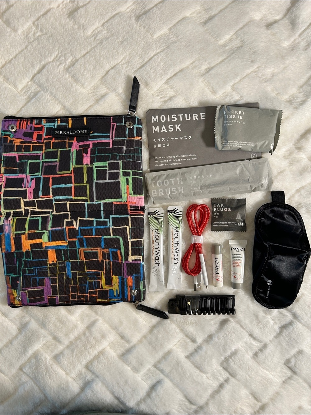 Heralbony Multicolor Travel Pouch - with misc. toiletries